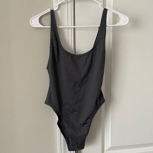 SKIMS Scoop Neck One Piece Swim Suit (Grey)